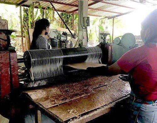 Ungiftige Stoffe bei der Produktion und im Produkt Arbeiterinnen fertigen Spielzeug mit ungiftigem Kleber
