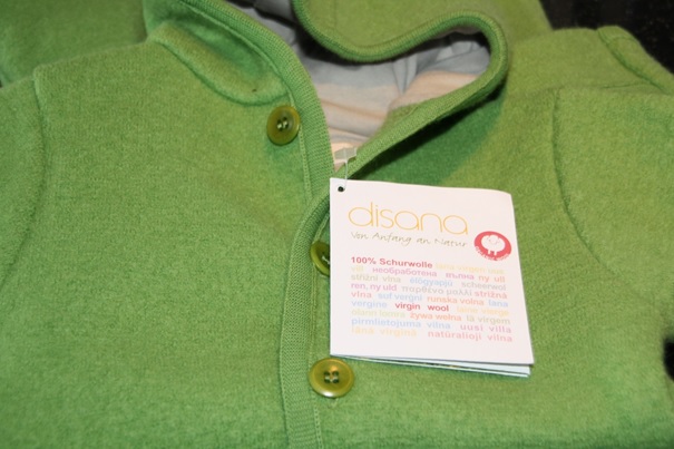 bio schurwoll overall für kinder von disana grün