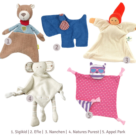 Auswahl an verschiedenen Schmusetüchern bei greenstories