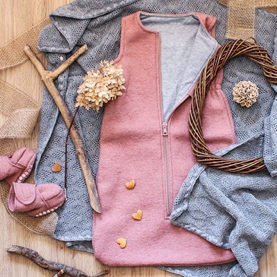 rosa Disana Babyschlafsack Schurwolle rosa 15 °C bis 24 °C