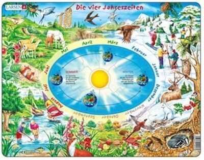 Puzzle zur Natur, Monaten und Jahreszeiten