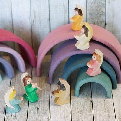 Ostheimer Handarbeit Kleine Engel aus Holz,. perfekt für Weihnachten