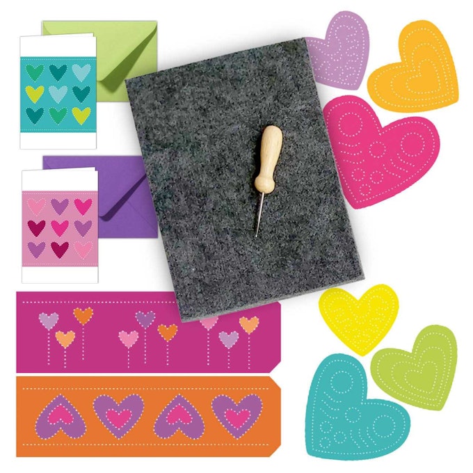 Prickel Bastelset Herzen mit Karten