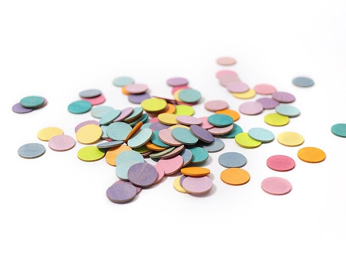 Grimms 120 Konfettitaler pastell Kindergeburtstags Deko