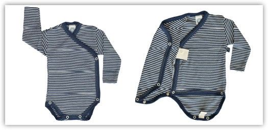 Produktfoto des blau-weiß-geringelten Wickelbodys von Cosilana