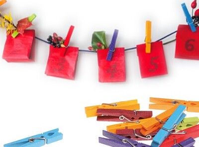 DIY Adventskalender mit Klammern und Tüten zum Aufhängen
