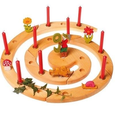 Holz Spirale von Grimms Grimm's Spirale aus Holz für bunte und festliche Stecker sowie Kerzen