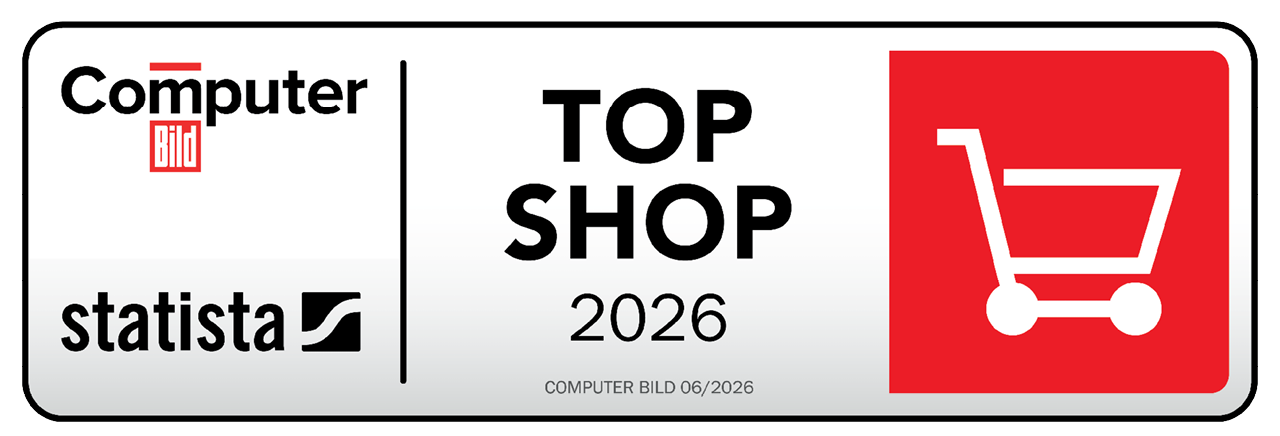 Top Shop Siegel von Computer Bild und statista