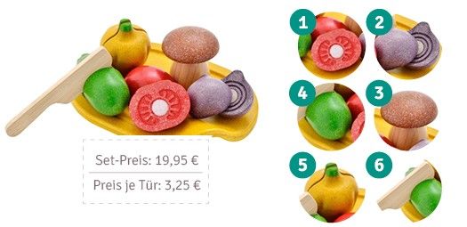 Obst und Gemüse aus Holz zum Schneiden für Kinder