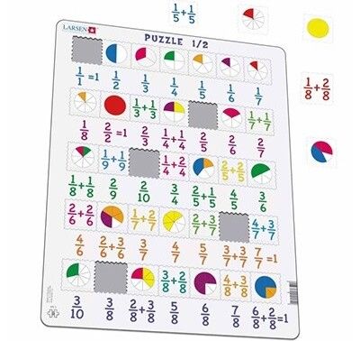 Ein Puzzle mit Bruchrechnen Aufgaben