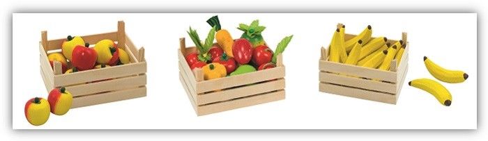 Zubehör für den Kaufladen: Obst und Gemüse  in Holzkosten
