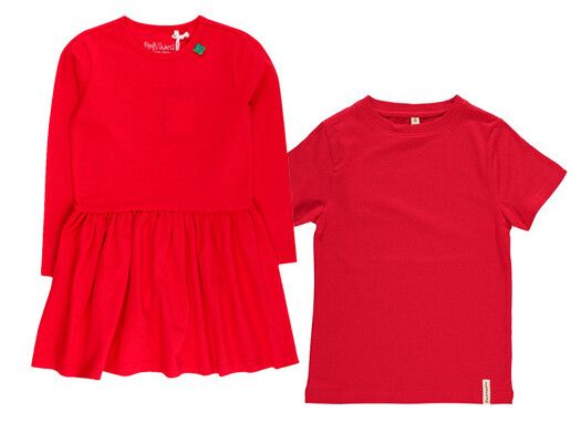 Rote Kleidung für ein Teufelchenkostü,