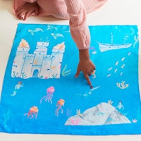 Spieltuch Seide Unterwasserwelt 53 x 53 cm