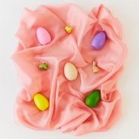 Spieltuch Seide Pfingstrosen-rosa mittel 89 x 89 cm