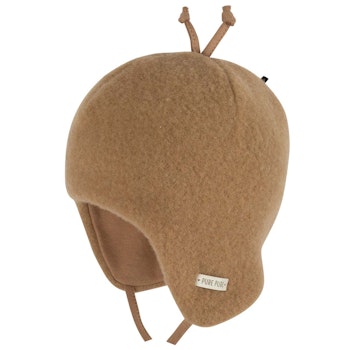 Wintermütze zum Binden dunkelbeige