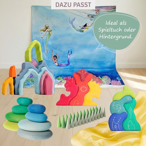 Spieltuch Bio-Baumwolle Meerjungfrauen 100 x 100 cm