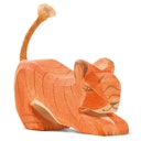 Vorschaubild Tiger klein lauernd Holzfigur 4 cm