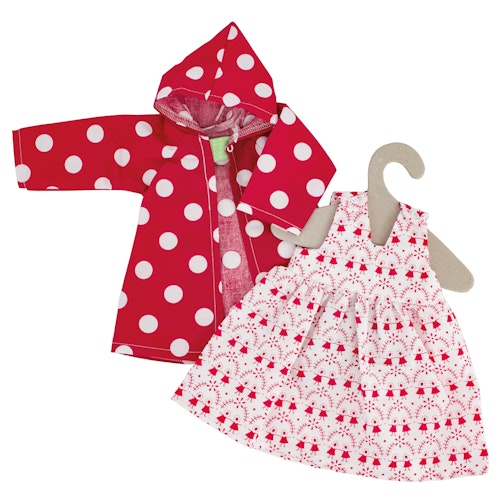 Nanchen Puppenkleidung Tupfenmäntelchen, 38 cm Stoffpuppe