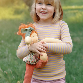 Bio Stoffpuppe Mädchen "Flore" zum An- & Ausziehen 38 cm