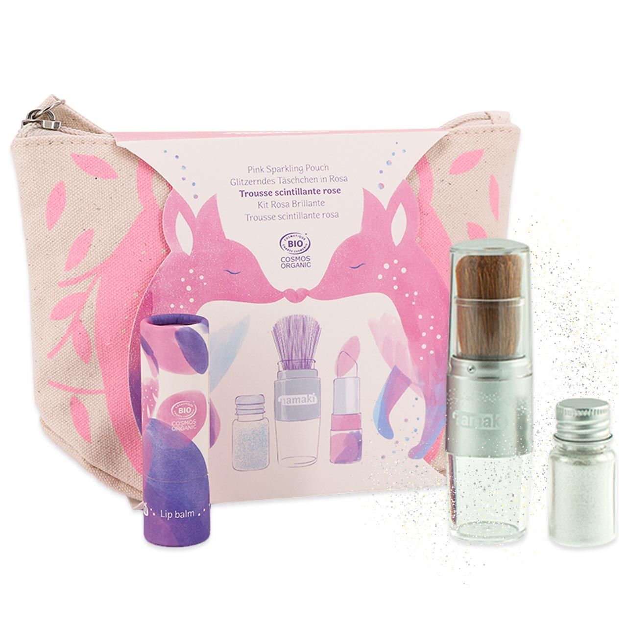 Kinder Kosmetik-Tasche mit Inhalt - Rosa 17 x 12 x 6 cm