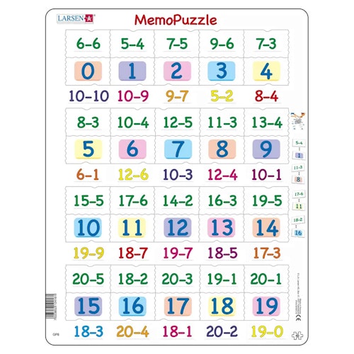 Lernpuzzle Zahlen 1-20 für Kinder ab 5 Jahre