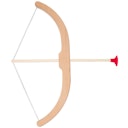 Vorschaubild Stabiler kurzer Minibogen aus Holz 3 rote Pfeile 42 cm 3-6 Jahre