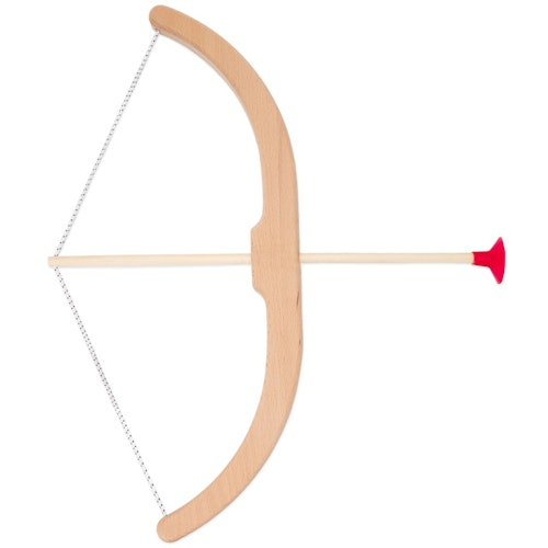 Stabiler kurzer Minibogen aus Holz 3 rote Pfeile 42 cm 3-6 Jahre