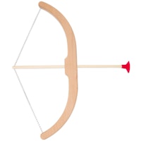 Stabiler kurzer Minibogen aus Holz 3 rote Pfeile 42 cm 3-6 Jahre Stabiler kurzer Minibogen aus Holz 3 rote Pfeile 42 cm 3-6 Jahre