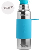 Isolierte Edelstahl Sportflasche 650 ml blau