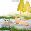 Vorschaubild Schwan Holzfigur 6 cm hoch