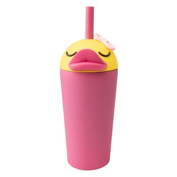 Bestie Sippy  isolierter Trinkbecher Edelstahl mit Trinkhalm Ente 720 ml