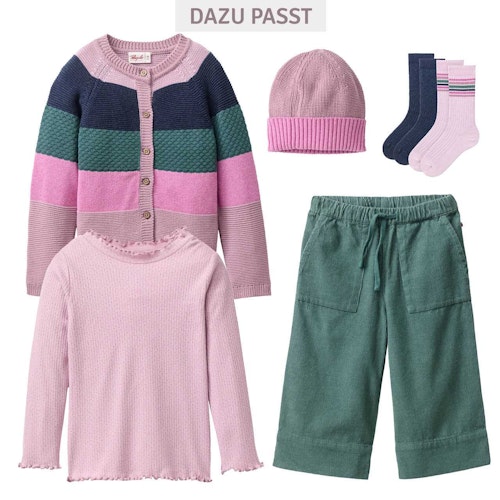 Geripptes Langarmshirt Stehkragen