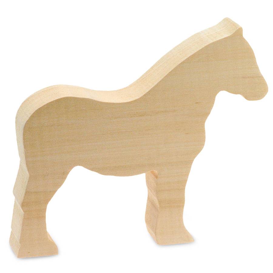 Schnitzrohling Holztier - Pferd