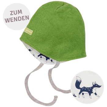 Warme Fleece Wendemütze hellgrau melange