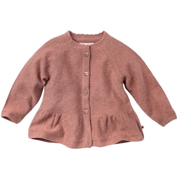 Schicke Strickjacke Ajour taupe meliert