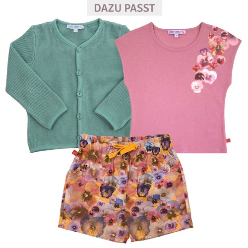 Leichte Popeline Shorts Orchideendruck