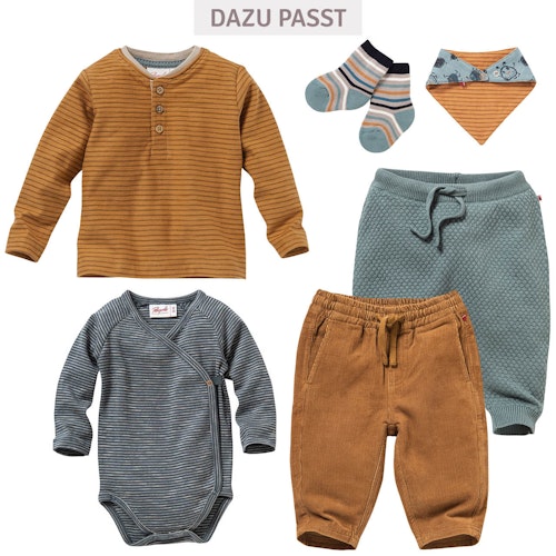 Henley Langarmshirt Ringel