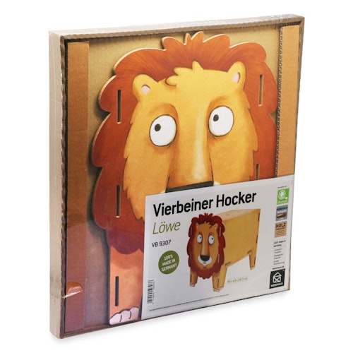 Kinder Hocker mit Stauraum – Truhenhocker Löwe 46cm