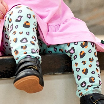 Weiche Leggings Leoprint türkis