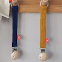Vorschaubild Leichte Musselin Schnullerband Bio Baumwolle - navy