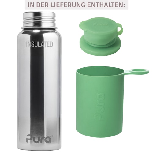 Isolierte Edelstahl Sportflasche 650 ml blau