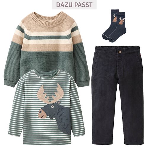 Pullover People Wear Organic Strick langarm Motiv