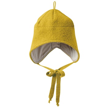 Wintermütze Wolle curry-gelb Ohrenschutz