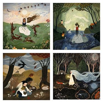 4 Jahreszeiten Silhouetten von Tijana Draws
