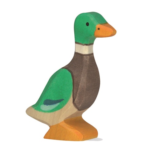 Holzfigur Ente Erpel - auf dem Bauernhof