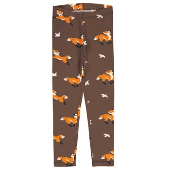 Jersey Leggings braun mit Füchsen