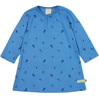 Kleid langarm Waldtiermotiv blau