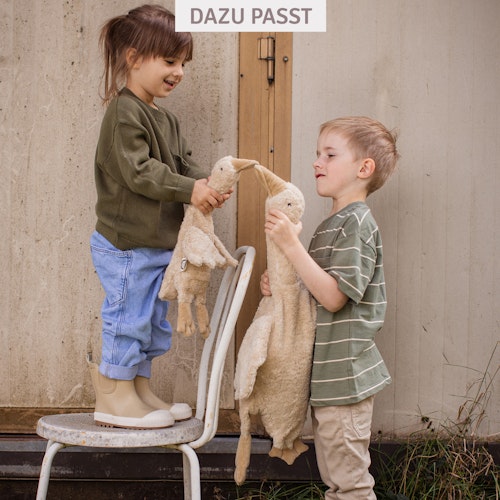 Gans klein Traubenkern Kuscheltier Wärmekissen leinen