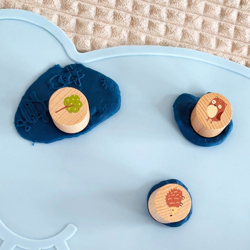 Knetstempel Holz 6er-Set Waldtiere