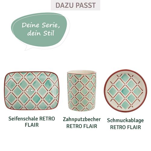 Seifenschale RETRO FLAIR rechteckig aus Keramik